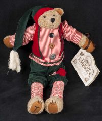 Enesco Teddy Tompkins Johnny Bear Christmas Plush 97